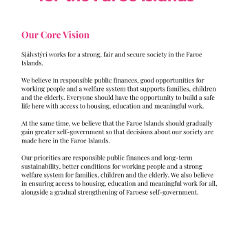 Sjálvstýri – Our Vision